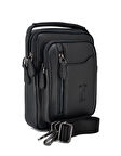 Erkek Siyah Çok Bölmeli Çapraz Askılı El Ve Omuz Çantası 7007