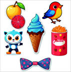 Çocuk Etiket Seti Sticker Yapıştırma Defter Masa Dolap Suluk V4