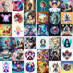 36 Adet Kız Çocuk Sticker V2 Etiket Yapıştırma Defter Masa Dolap