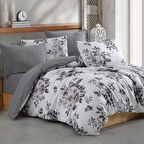 Nevresim Takımı Gri Çiçek