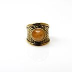 Doğal Taşlı Sitrin Doğal Taşlı Hasır Model Ayarlanabilir Kadın Doğal Taşlı Yüzük