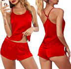 KADIN ALT ÜST SATEN TAKIM SATEN ŞORTLU TAKIM