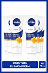 NIVEA Koruyucu El Bakım Kremi Bal Mumu 75ml, Nemlendirici, Yağlı His Bırakmaz, Yumuşak Cilt, Gül Kokusu, X6 Adet