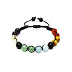 Tesbihane Makrome Örgülü Küre Kesim Çoklu Doğaltaş Kombinli Kadın Başarı Bilekliği