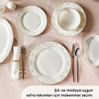 Karaca Elegance Bone Siena 53 Parça 12 Kişilik Yemek Takımı Gold