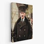 Atatürk Portre Tablosu Mustafa Kemal Atatürk Dikdörtgen Dekoratif Kanvas Tablo-FA-125