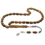 925 Ayar Gümüş Püsküllü Kapsül Kesim Açık Renk Kuka Tesbih