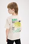 DeFacto Erkek Çocuk Bisiklet Yaka Sırt Baskılı Kısa Kollu Tişört E0100A825SMBG772