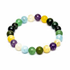 Küre Kesim Çoklu Doğaltaş Kombinli Kadın Şifa Bilekliği