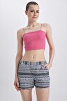 DeFacto Fall in Love Regular Fit Etnik Desenli Deniz Şortu T5232AZ23SMBK27