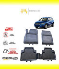 Volkswagen Tiguan 1 2007-2015 Uyarlanabilir Universal Havuzlu Paspas