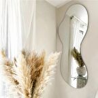 Asimetrik Dalgalı Dekoratif Ayna Duvar Dekoru(90X40CM)