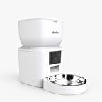 Floria Akıllı Kedi Köpek Otomatik Mama Kabı, 4L Hazne, Metal Kase, Uzaktan Sesli ve Kamera Kontrollü ( Beyaz )