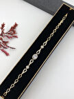 Her Kombine Uygun! Xuping Taşlı Altın Renk Kadın Bileklik 14 K Gold Renk 17+2 Cm kutulu Renk Atmaz