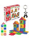 Oyuncak 128 Parça Cıty Puzzle Blok Set Eğitici Eğlenceli Oyuncak