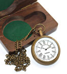 Ahşap Kutulu Pirinç Köstekli Saat Model 4