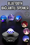 Çocuklara Özel Şarjlı Bluetooth Hoparlör Parti Led Lambası Yıldızlı Projeksiyon
