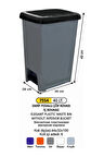 Gri 40 Litre Plastik Pedallı Çöp Kovası