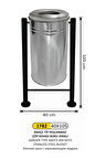 Boru Ayak Paslanmaz Kovalı Çöp Kovası