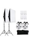 50x70cm 4 Duylu Softbox Sürekli Işık,fotoğraf,video,youtuber Kit Ikili Strobist Set