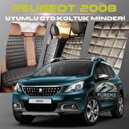 Peugeot 2008 Antrasit Renk Tay Tüyü Cepli & Terletmez Sırtlı Oto Koltuk Minder Seti - Koltuk Koruma Kılıfı (ÖN & ARKA TAM SET)