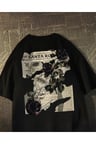 Yıkamalı Streetwear Rose Baskılı Unisex Oversize Vintage T-shirt