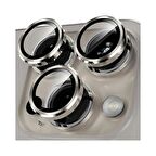 iPhone 15 Pro Max Uyumlu Metal Çerçeveli 3'lü Kamera Lens Koruyucu