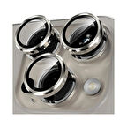 iPhone 14 PRO Uyumlu Metal Çerçeveli 3'lü Kamera Lens Koruyucu