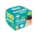 Prima Bebek Bezi Beden:3 6-10kg Midi 310 Adet Mega Ekonomik Pk 3 Numara