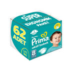 Prima Bebek Bezi Beden:8 17+kg Xxx Large 62 Adet 8 Numara