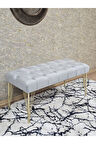 Gold Tel Ayaklı 90 cm Puf Bench - Puf - Bench - Kasalı Oturak - Oturak - Yatak Ucu Puf Gri Renk 90 x 40 Boyut/Ebat