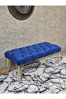 Gold Tel Ayaklı 90 cm Puf Bench - Puf - Bench - Kasalı Oturak - Oturak - Yatak Ucu Puf Mavi Renk 90 x 40 Boyut/Ebat