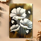 Gold Flowers Kanvas Tablo