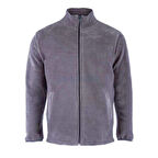 Unisex Cepli Tam Gri Fermuarlı Polar Mont