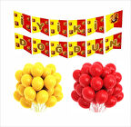 Taraftar Sarı Kırmızı 20 Balon+Banner