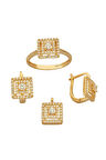 Taşlı Altın Üçlü Set Takım