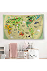 Eğitici Dünya Haritası Dünya Atlası Çocuk Ve Bebek Odası Duvar Örtüsü-halısı 3773