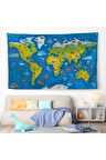 Eğitici Dünya Haritası Dünya Atlası Çocuk Ve Bebek Odası Duvar Örtüsü-halısı 3774