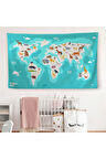 Eğitici Dünya Haritası Dünya Atlası Çocuk Ve Bebek Odası Duvar Örtüsü-halısı 3785