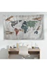 Eğitici Dünya Haritası Dünya Atlası Çocuk Ve Bebek Odası Duvar Örtüsü-halısı 3804
