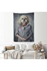 Köpek Kafalı İnsan Duvar Örtüsü - Halısı-4998