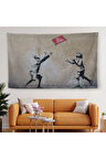 Banksy Stencil'in Top Oyunları Yok İsimli Eseri Kanvas Duvar Örtüsü-Halısı-5006