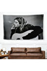 Kurt Cobain Sigara İçen Ünlü Baskı Duvar Sanatı Kanvas Duvar Örtüsü-Halısı, Nirvana Baskı-5405
