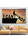 Yapamam, Ayakta Uçurum Kelimeyi Zorlar Kanvas Duvar Örtüsü-Halısı, Ben Yapabilirim, Motivasyon-5409