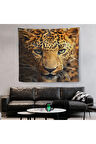 Leopar Dekoratif Kanvas Duvar Örtüsü-Halısı-5811