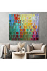 Renkli Cam Temalı Kanvas Duvar Örtüsü-Halısı-5888