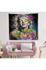 Marilyn Monroe Sokak Sanatı Kanvas Duvar Örtüsü-Halısı Street Art Graffiti-5893