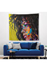 Renkli Kadın Kanvas Duvar Örtüsü-Halısı-5905