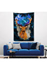 Geyiğin Galaxisi Modern Sanat Duvar Örtüsü - Halısı-5997