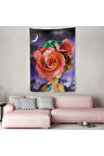 Gül Başlı Kadın Modern Duvar Örtüsü - Halısı-5998